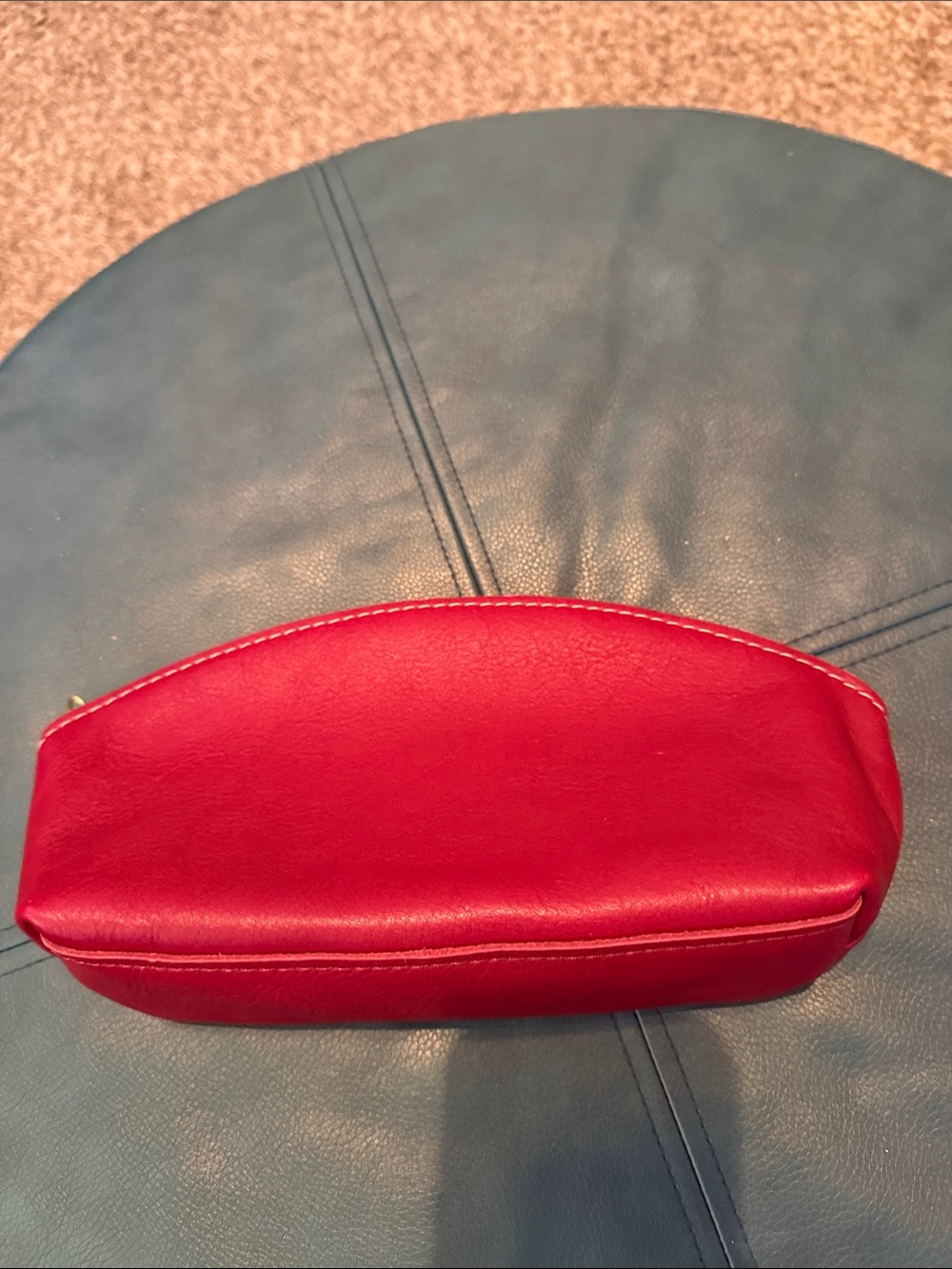 Portland Leather Goods Total Eclipse (large) makeup bag in red